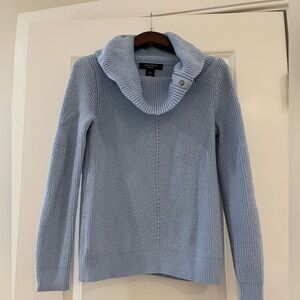 Calling petites!  WHBM XXSP light blue sparkly cowl neck sweater